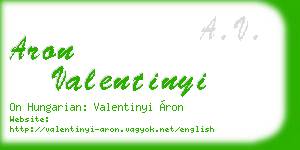 aron valentinyi business card