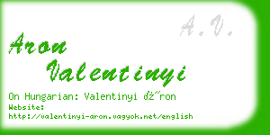 aron valentinyi business card